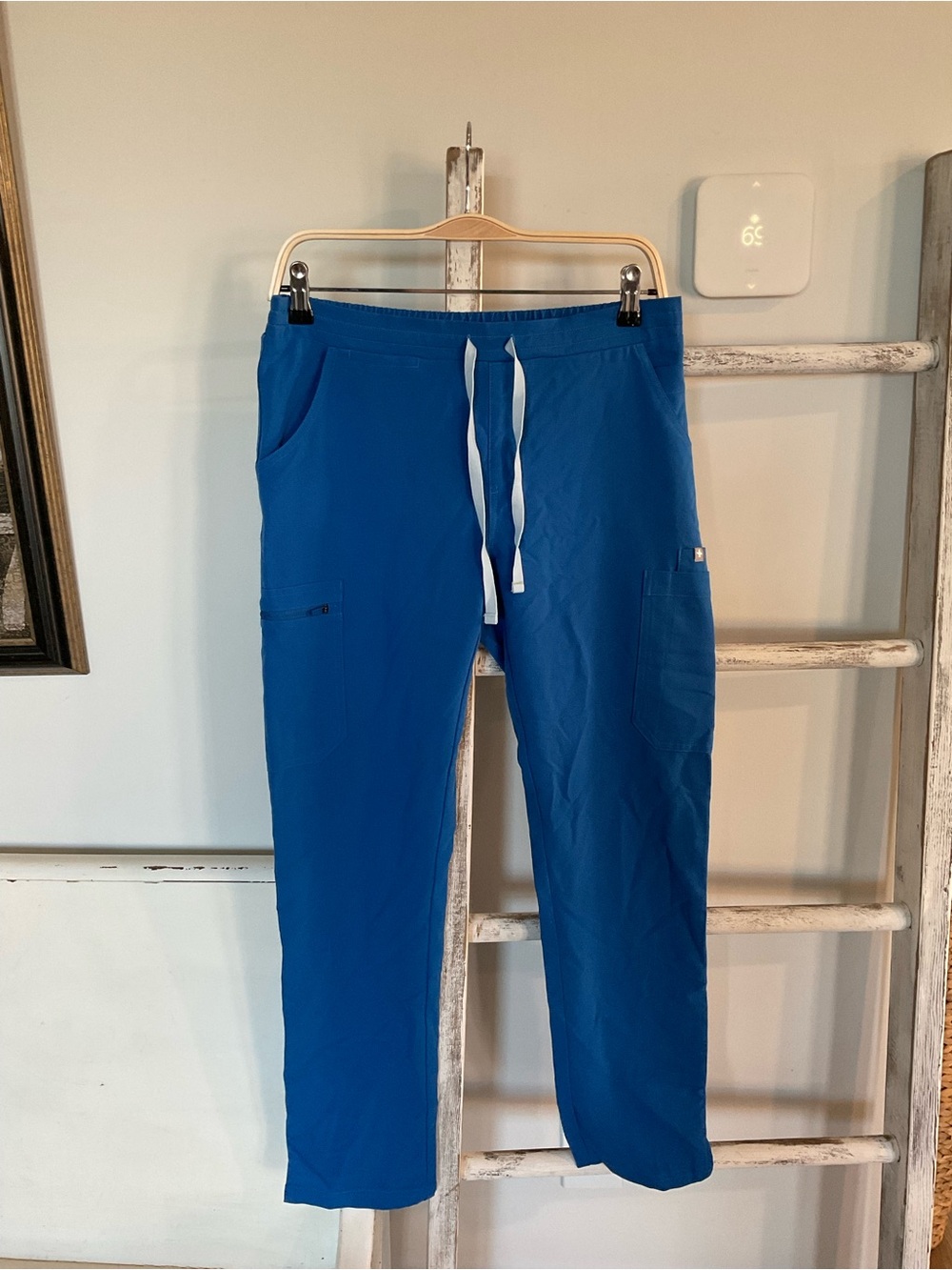 FIGS Yola Skinny Scrub Pants Royal Blue TW2000 R Size Small Pre Owned EUC